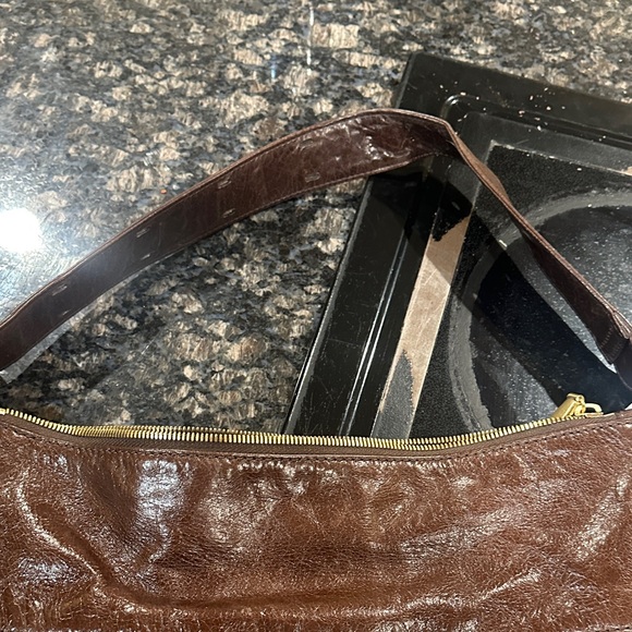 Elegant hobo international Brown Leather Shoulder Bag large - Picture 6 of 10